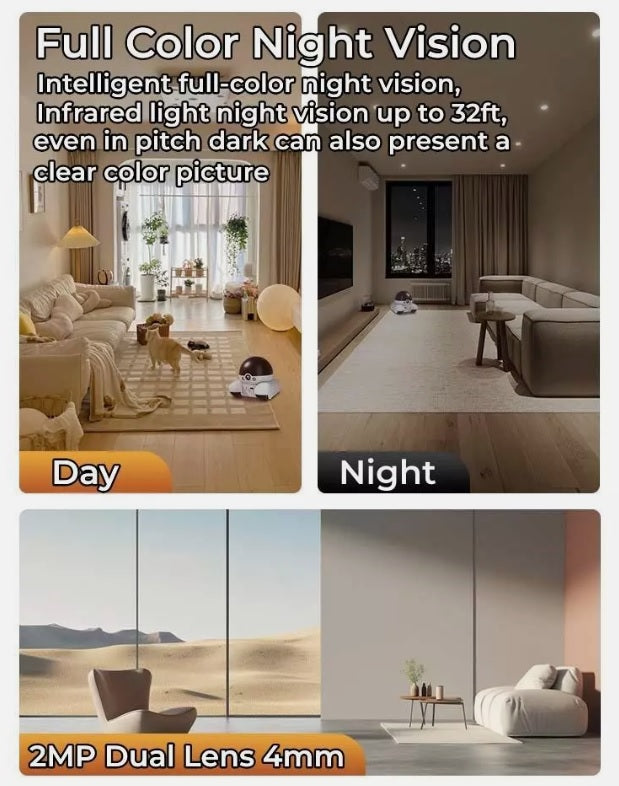 Smart Movable 2MP Dual Lens Dual Screen Pet Cat Action Robot